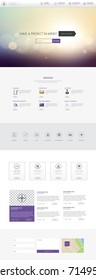 Responsive One Page Website Template with Blurred Background