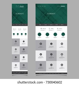 Responsive One Page Website Template - Header Design with Abstract Background - Desktop and Mobile Version