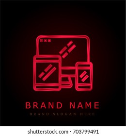 Responsive red chromium metallic logo