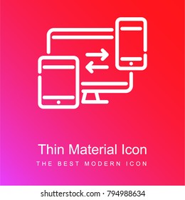 Responsive red and pink gradient material white icon minimal design