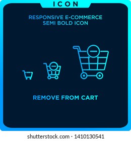 responsive remove from cart icon black thin line ecommerce. Vector online shopping icon. modern logo template and graphic linear art design isolated on white background