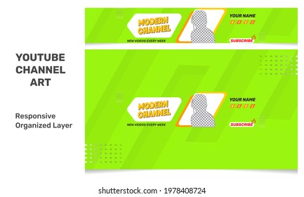 Responsive Size Channel Art Banner for Modern Social media Video Channel for Business Promotion.