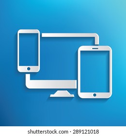 Responsive symbol on blue background,clean vector