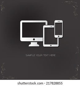 Responsive symbol on dark background,vector