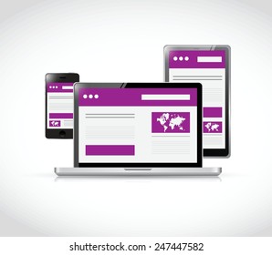 responsive technology illustration design over a white background