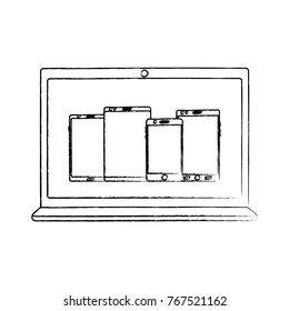 responsive technology laptop with different device on screen