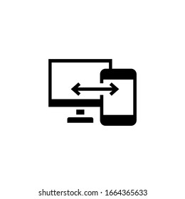 Responsive vector icon in black solid flat design icon isolated on white background