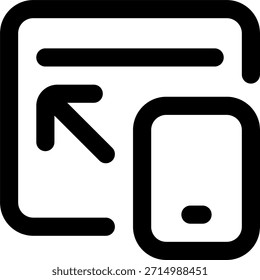 Icono de Vector sensible en estilo moderno, diseño de dispositivo adaptable e ilustración de tecnología multiplataforma. Icono de línea