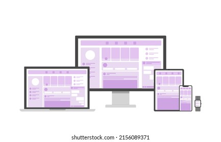 Responsive web application UI design concept for all devices