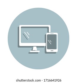 Responsive web design badge icon. Simple glyph, flat vector of seo and development icons for ui and ux, website or mobile application