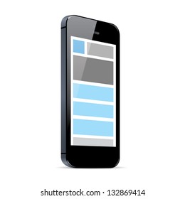 Responsive web design in black smart phone vector eps