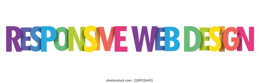 RESPONSIVE WEB DESIGN colorful vector typography banner