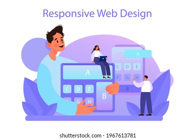 Responsive web design concept. Adaptive content presentation