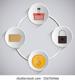 Responsive web design concept with four icons design, vector illustration eps 10