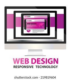 responsive web design concept vector EPS10