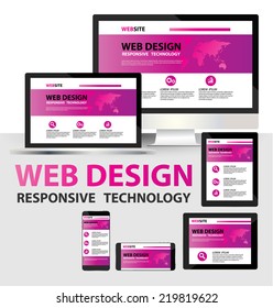 responsive web design concept vector EPS10