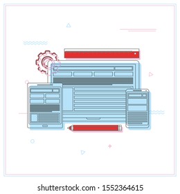 Responsive web design concept website development devices.