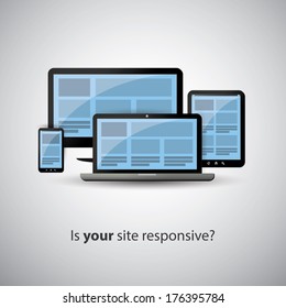 Responsive Web Design Different Devices Vector Stock Vector (Royalty ...