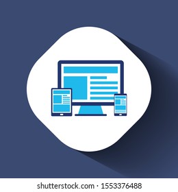 Responsive web design in electronic devices vector