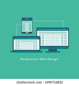 
Responsive web design in flat style. - Illustration