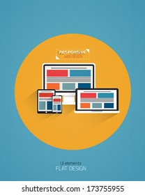 Responsive Web Design - Flat Style Design. Vector