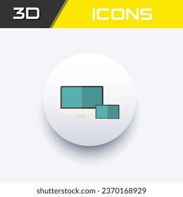 Responsive web design icon, business 3D icon editable file