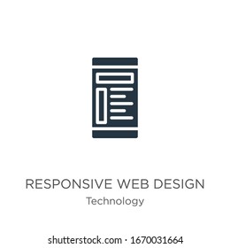 Responsive web design icon vector. Trendy flat responsive web design icon from technology collection isolated on white background. Vector illustration can be used for web and mobile graphic design, 