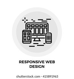 Responsive Web Design icon vector. Flat icon isolated on the white background. Editable EPS file. Vector illustration.