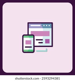 Responsive Web Design Icon for Website and Mobile App Development