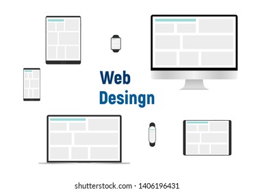 responsive web design illustration vector. 