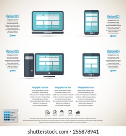 Responsive web design infographic with different devices-EPS10 vector - All elements are in separate layer.