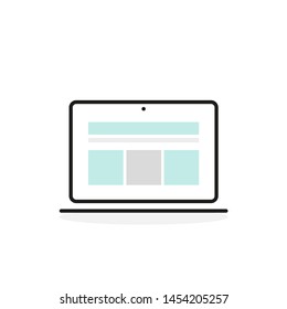 Responsive web design. Laptop computer icon. Web development, user experience. Vector illustration, flat design