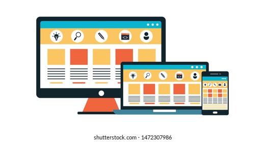 Responsive Web Design In Modern Flat Vector Style Concept Image 