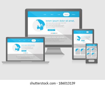 responsive web design on different communication devices