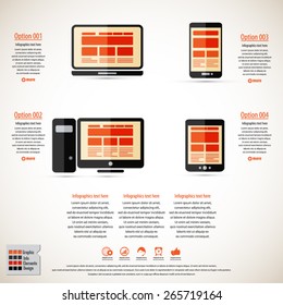 Responsive web design on different devices-EPS10 vector - All elements are in separate layer.