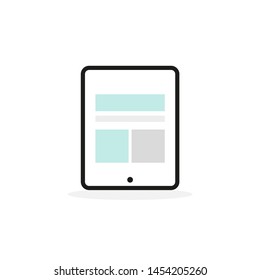 Responsive web design. Tablet icon. Web development, user experience. Vector illustration, flat design