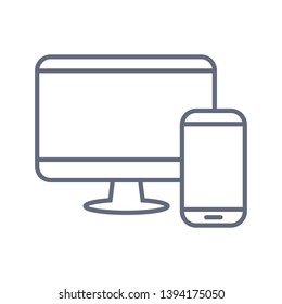 Responsive web design trendy style black icon. Vector icon on white background
