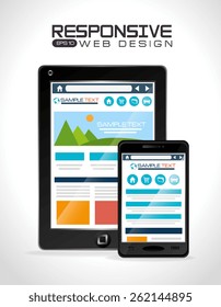 Responsive web design, vector illustration.