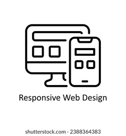 Responsive web Design vector outline Icon Design illustration. Business And Management Symbol on White background EPS 10 File