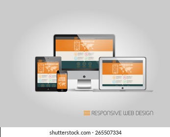 Responsive web design - vector template