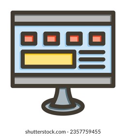 Responsive Web Design Vector Thick Line Filled Colors Icon For Personal And Commercial Use.
