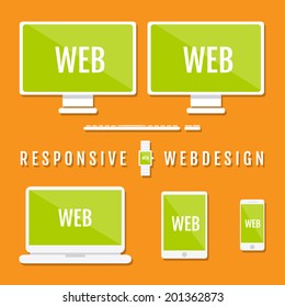 Responsive web design,Vector cartoon business