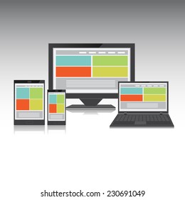 Responsive web flat design