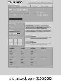 responsive web layout template for business or non-profit organization