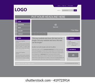 responsive web layout template for business or non-profit organization