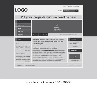 responsive web layout template for business or non-profit organization