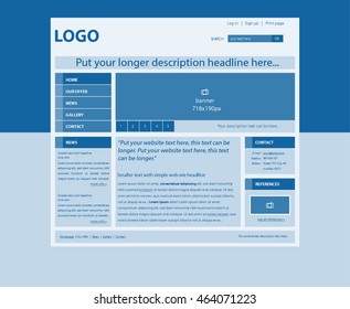 responsive web layout template for business or non-profit organization