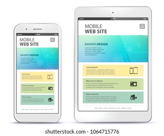 Responsive Web Site Design With Mobile Phone and Tablet Computer Screen 
