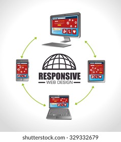 Responsive web and technology design, vector illustration eps 10 graphic