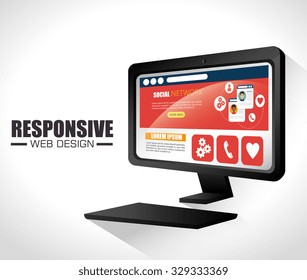 Responsive web and technology design, vector illustration eps10.